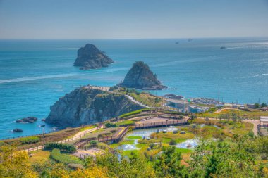 Busan yakınlarındaki Oryukdo Adası, Kore Cumhuriyeti