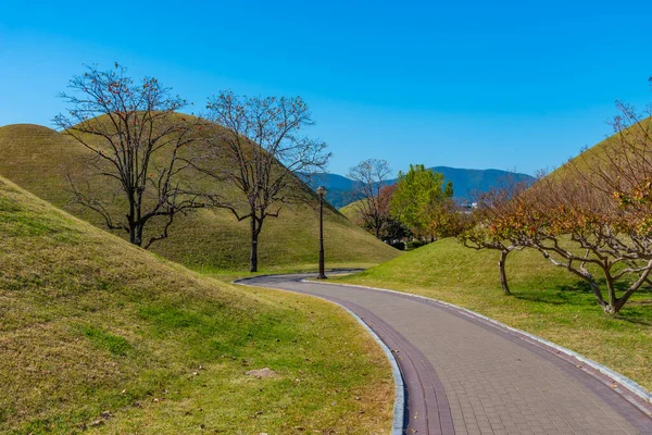 Tumuli Parkban Több Királyi Sír Található Gyeongjunál Koreai Köztársaságban — Stock Fotó