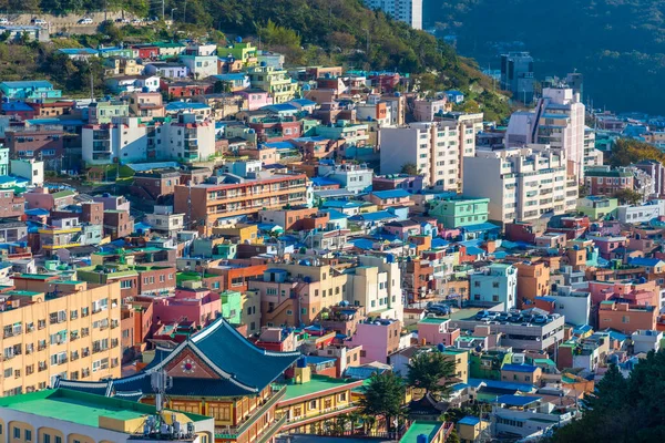 Coloridas Fachadas Casas Gamcheon Pueblo Cultural Busan República Corea —  Fotos de Stock