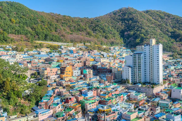 Kleurrijke Gevels Van Huizen Gamcheon Cultureel Dorp Busan Republiek Korea — Stockfoto