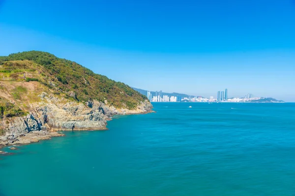 Skyline Busan Visto Por Trás Península Igidae República Coreia — Fotografia de Stock