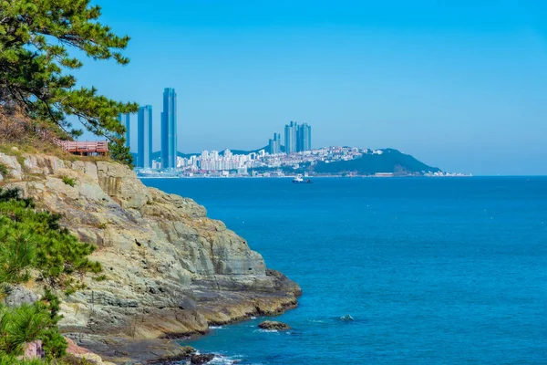 Skyline Van Busan Gezien Achter Igidae Peninsula Republiek Korea — Stockfoto