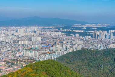 Apsan dağından Daegu 'nun havadan görünüşü, Kore Cumhuriyeti
