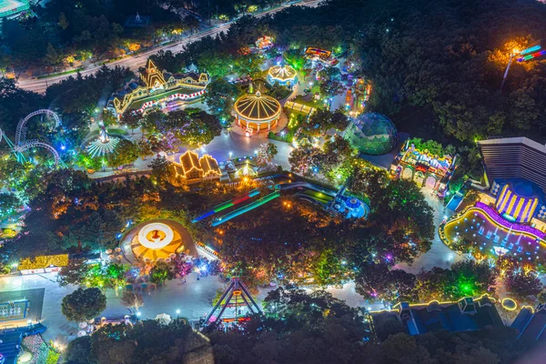 Night Aerial View Eworld Amusement Park Daegu Republic Korea — Stock Photo, Image