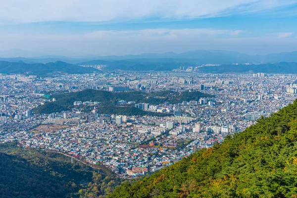 Luchtfoto Van Daegu Vanaf Berg Apsan Republiek Korea — Stockfoto