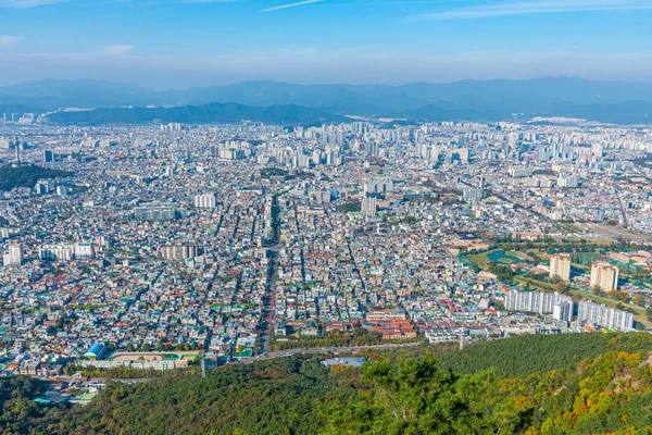 Luchtfoto Van Daegu Vanaf Berg Apsan Republiek Korea — Stockfoto