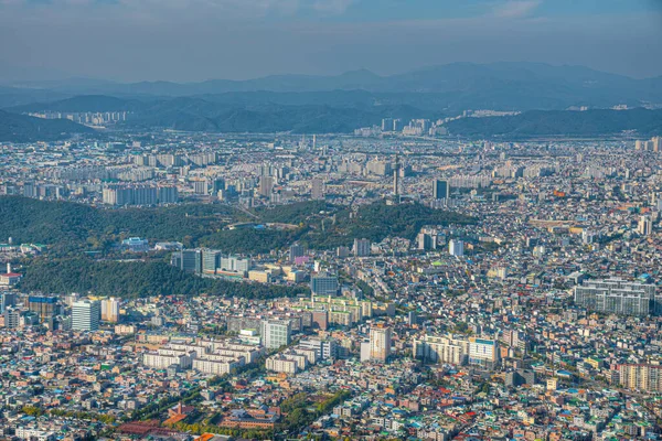 Luchtfoto Van Toren Van Apsan Berg Daegu Republiek Korea — Stockfoto