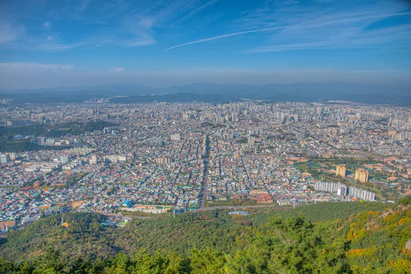 Luchtfoto Van Daegu Vanaf Berg Apsan Republiek Korea — Stockfoto