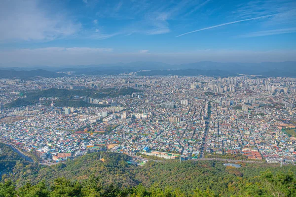 Luchtfoto Van Daegu Vanaf Berg Apsan Republiek Korea — Stockfoto