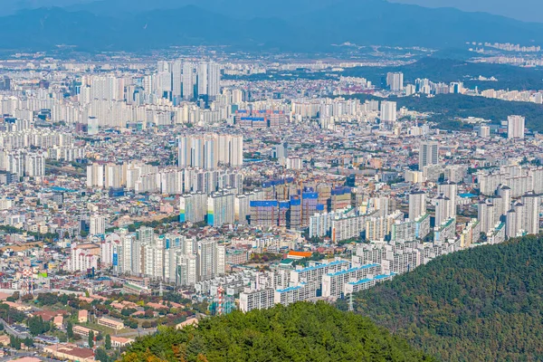 Luchtfoto Van Residentiële Gebouwen Daegu Republiek Korea — Stockfoto