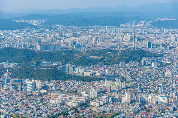 Luchtfoto Van Toren Van Apsan Berg Daegu Republiek Korea — Stockfoto