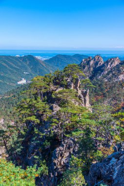 Kore Cumhuriyeti 'ndeki Seoraksan Ulusal Parkı' nın havadan görünüşü