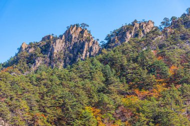 Kore Cumhuriyeti 'ndeki Seoraksan Ulusal Parkı' nın havadan görünüşü