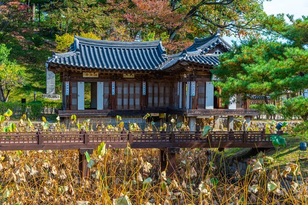 Seongyojang Casa Atrás Uma Lagoa Lótus Gangneung República Coreia — Fotografia de Stock