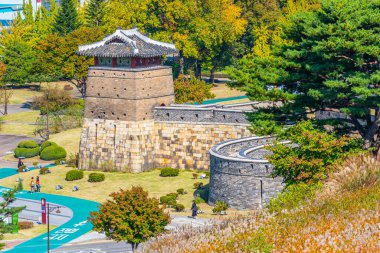 Fortification of Hwaseong fortress at Suwon, Republic of Korea clipart