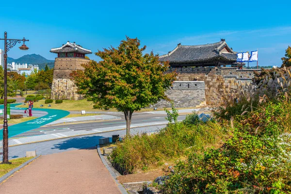 Hwaseomun Portão Fortaleza Hwaseong Suwon República Coreia — Fotografia de Stock