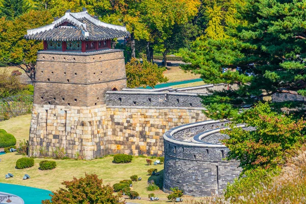 Fortificação Fortaleza Hwaseong Suwon República Coreia — Fotografia de Stock