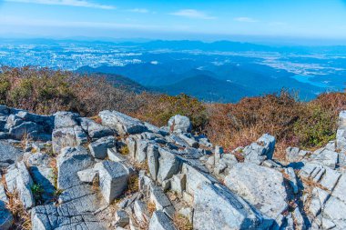 Mudeungsan Ulusal Parkı, Kore Cumhuriyeti 'nden Gwangju' nun hava görüntüsü.