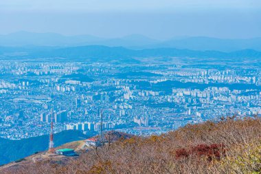 Aerial view of Gwangju from Mudeungsan national park, Republic of Korea clipart