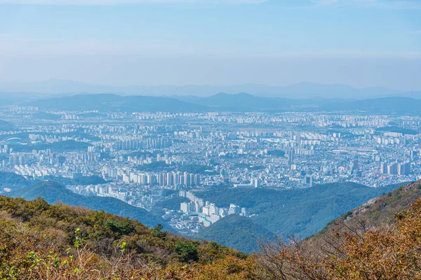 Vista Aérea Gwangju Desde Parque Nacional Mudeungsan República Corea —  Fotos de Stock