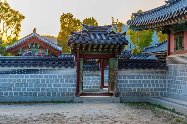 Sonnenuntergang Ansicht Des Gyeongbokgung Palace Seoul Südkorea — Stockfoto