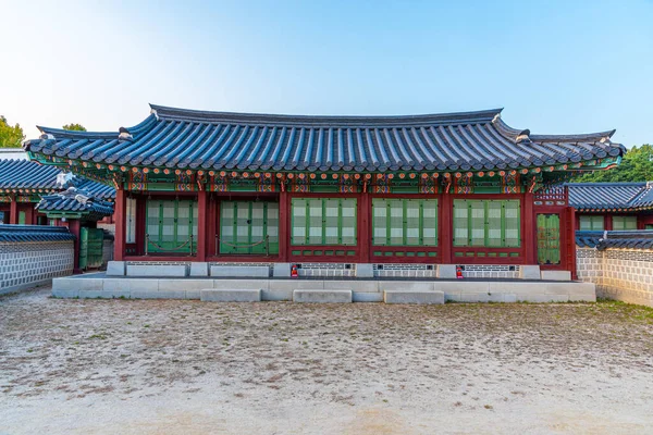 Vista Pôr Sol Palácio Gyeongbokgung Seul República Coreia — Fotografia de Stock