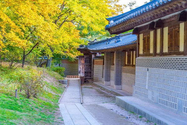 Solnedgång Över Gyeongbokgung Palace Seoul Sydkorea — Stockfoto