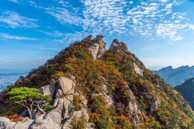 Kore 'nin Seul yakınlarındaki Bukhansan Milli Parkı' nın zirveleri.