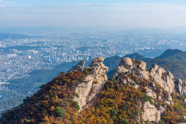 Aerial view of Seoul from Bukhansan national park, Republic of Korea