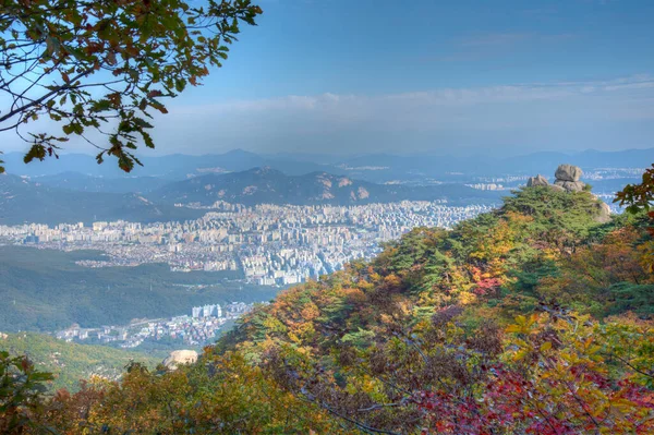 Αεροφωτογραφία Της Σεούλ Από Εθνικό Πάρκο Bukhansan Δημοκρατία Της Κορέας — Φωτογραφία Αρχείου