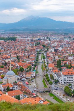 Kosova 'daki Prizren kentinin havadan görüşü