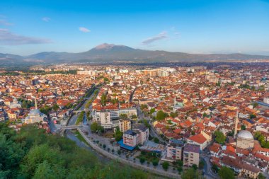 Kosova 'daki Prizren kentinin havadan görüşü