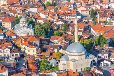 Kosova 'nın Prizren kentindeki Sinan Paşa camisinin hava manzarası