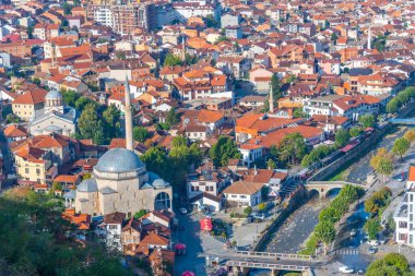 Kosova 'nın Prizren kentindeki Sinan Paşa camisinin hava manzarası