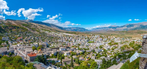 Aerial View Old Town Gjirokaster Albani — Stock Photo, Image