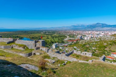 Shkoder kenti ve Arnavutluk 'taki Rozafa şatosunun surları