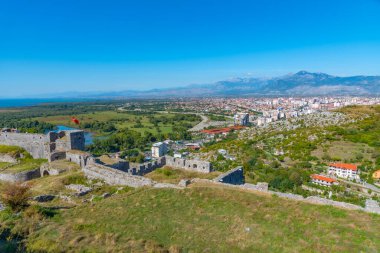 Shkoder kenti ve Arnavutluk 'taki Rozafa şatosunun surları