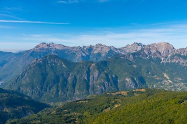 Arnavutluk 'taki Theth Vadisi' nin havadan görünüşü