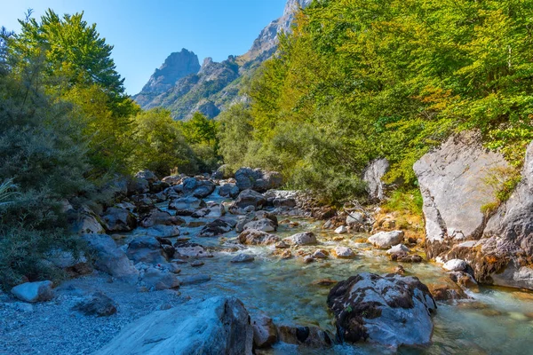 Fiume Valbona Immerso Una Splendida Natura Albania — Foto Stock