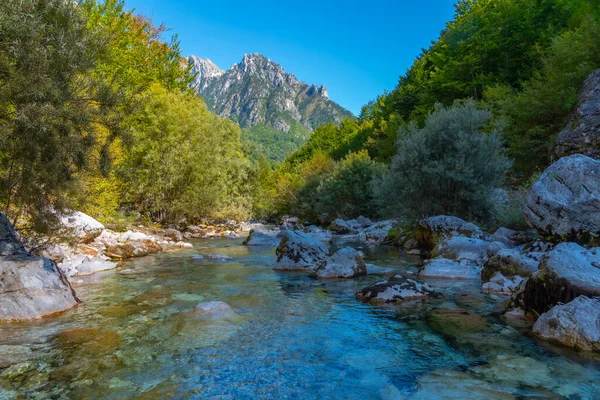 Fiume Valbona Immerso Una Splendida Natura Albania — Foto Stock