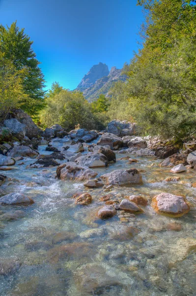 Река Вальбона Окруженная Великолепной Природой Албании — стоковое фото
