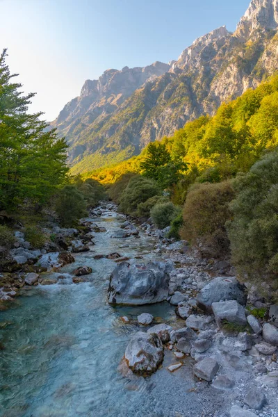 Fiume Valbona Immerso Una Splendida Natura Albania — Foto Stock