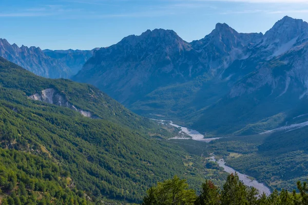 Luchtfoto Van Valbona Vallei Albanië — Stockfoto