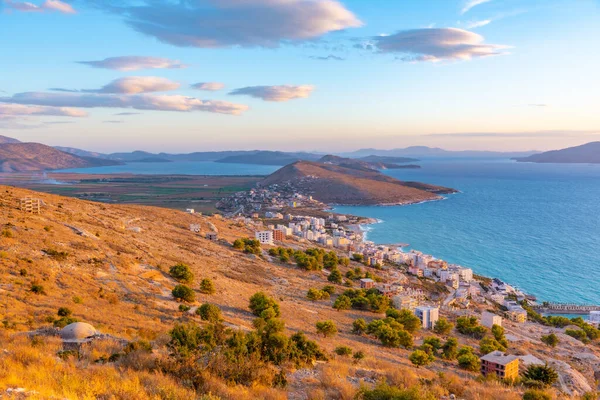 Sarandes Flaggade Kust Albanien — Stockfoto