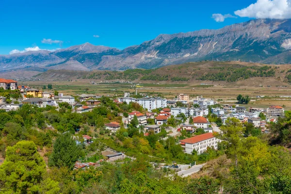 Вид Воздуха Современный Район Джирокастер Албании — стоковое фото