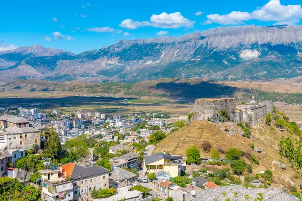 Vue Aérienne Château Gjirokaster Albanie — Photo