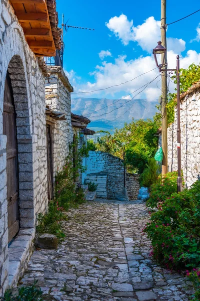 Rue Étroite Intérieur Château Berat Albanie — Photo