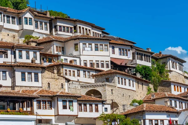 Casas Tradicionais Berat Aka Cidade Mil Janelas Albânia — Fotografia de Stock