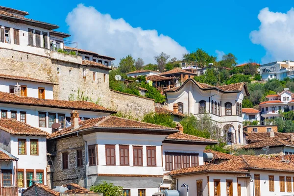 Casas Tradicionais Berat Aka Cidade Mil Janelas Albânia — Fotografia de Stock