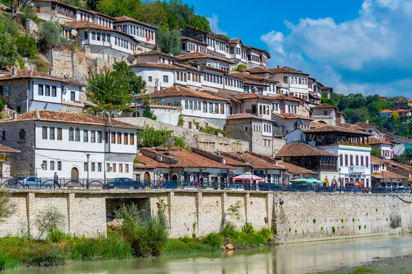 Casas Tradicionais Berat Aka Cidade Mil Janelas Albânia — Fotografia de Stock